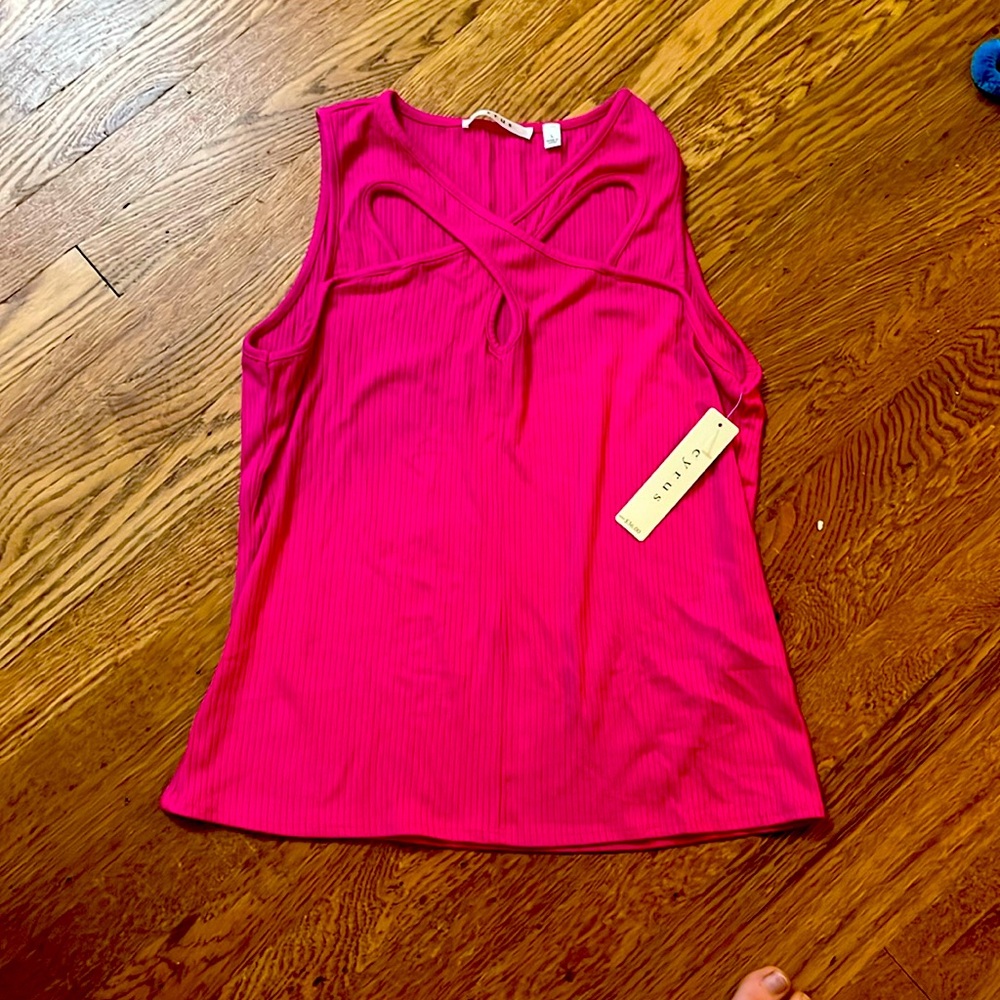 NWT ribbed pink tank top